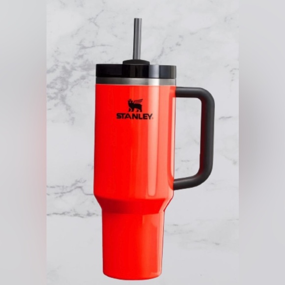 Stanley 40 oz. Quencher H2.0 FlowState Tumbler – Spring Fling Neon Orange New. - Picture 3 of 9